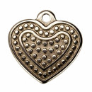 10 Pendants/Charms Heart, stainless steel, 16mm