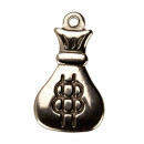 10 Pendants/Charms Moneybag, stainless steel