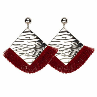 Earrings Square, Red
