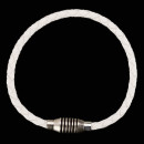 Leather bracelet with magnetic closure, 4mm, white