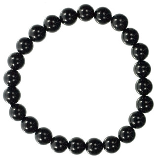 Bracelet ball agate black, 8mm
