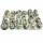 Fashion Ring with shell and stones, silver