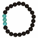Armband synth. Onyx matt/synth. Türkis, 8mm