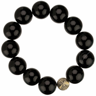 Bracelet agate, black, 16mm