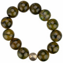 Bracelet net agate, green-black, 16mm