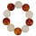 Bracelet agate, red-white, 20mm