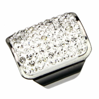 stainless steel ring with stones, silver