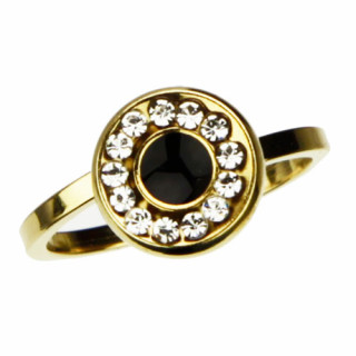 Edelstahlring mit Steinen, Gold