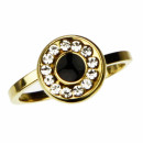 stainless steel ring with stones, gold