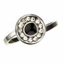 Edelstahlring mit Steinen, Silber