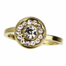 stainless steel ring with stones, gold