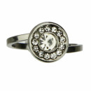 stainless steel ring with stones, silver