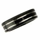 Stainless steel ring, black-silver