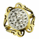 Edelstahlring mit Steinen, Gold