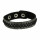 Leather bracelet, silver-grey+black