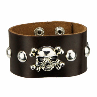 Leather bracelet, Dark brown