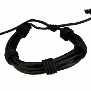 Leather bracelet, black