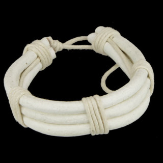 Lederarmband, Weiß