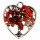 Pendant heart tree of life, 30mm, red coral