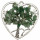 Pendant Tree of Life heart, 50mm, Green Aventurine