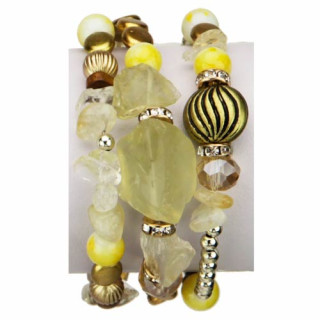 snake bracelet with natural stones, yellow