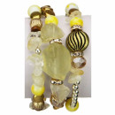 Schlangenarmband mit Natursteinen, Gelb