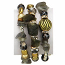 Schlangenarmband mit Natursteinen, Grau