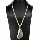 Natural stone necklace White Agate