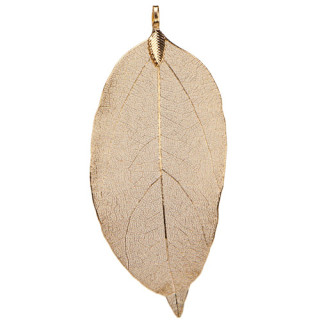 Pendant leaf medium, nature/copper, KC Gold