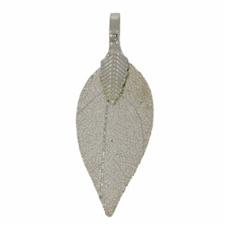 Pendant leaf small, nature/copper, light silver