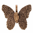 Pendant leaf nature, butterfly, antique brown