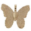 Anhänger Blatt Natur, Schmetterling, KC Gold