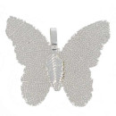 Anhänger Blatt Natur, Schmetterling, Hellsilber