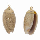 Pendant shell, cream/brown-gold