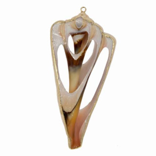 Mother-of-pearl pendant, natural gold
