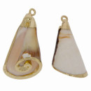 Mother-of-pearl pendant, natural gold