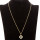 Halskette Edelstahl, Anhänger mit Perlmutt, 45cm, Gold