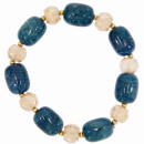 Fashionable glass bracelet, 12mm, turquoise
