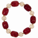 Fashionable glass bracelet, 12mm, red