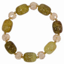 Fashionable glass bracelet, 12mm, green