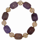 Fashionable glass bracelet, 12mm, lilac