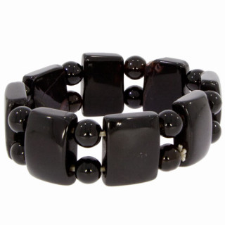 Bracelet agate, 20mm, black