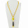 Lange Halskette Glas/Porzellan, Gelb