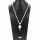 Long necklace glass/porcelain, white