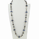 Long fashion necklace, 100cm, anthracite grey