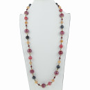 Long fashion necklace, 100cm, red
