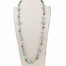 Long fashion necklace, 100cm, blue