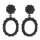 Fashionable earrings oval, black