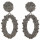 Fashionable earrings oval, anthracite