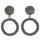 Fashionable earrings circle, anthracite